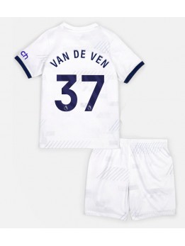 Tottenham Hotspur Micky van de Ven #37 Heimtrikotsatz für Kinder 2023-24 Kurzarm (+ Kurze Hosen)